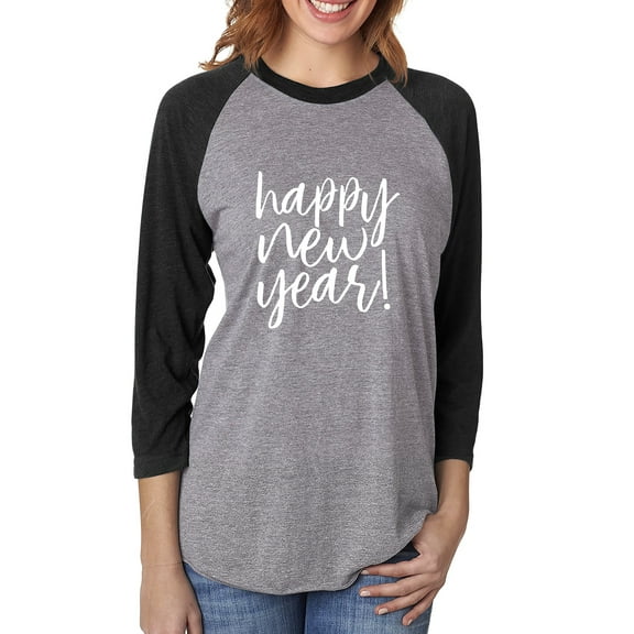 Happy New Year! Unisex 3/4 Sleeve Baseball Raglan Tee