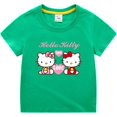 thumbnail image 2 of Camiseta de manga corta de algodón para niños de Hello Kitty, camisa de fondo para niños y niñas, ropa superior blanca de media manga de verano para bebés, 2 of 5
