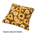 thumbnail image 3 of Throw Pillow Covers, Vintage Wood Grain Sunflower A Soft Square Pillow Cases with Invisible Zipper for Couch Bed Sofa, Farmhouse Fall Home Decor 16"x16", 3 of 7