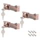 thumbnail image 1 of Cerraduras con llave con tornillos para puerta, todas con la misma llave, 3 piezas, tono cobre, 3 pulgadas, 1 of 6