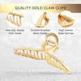 thumbnail image 3 of 2 Pcs Gold Silver Metal Hair Clips for Women Big Hair Clips Nonslip Metal Hair Claw Clips for Thick Hair Wedding Hair Clips Bride Hair Accessories for Women and Girls Jumbo Hair Clip Metal Type A, 3 of 4