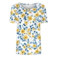thumbnail image 4 of cocolona Womens Summer Tops Crew Neck Short Sleeve Floral Print T-shirts Dressy Casual Blouses Basic Pullover Tees, 4 of 4