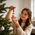 thumbnail image 6 of Christmas Ornaments, Personalized Alphabet Letter Christmas Tree Hanging Decorations A Z Initial Baubles with Santa Hat Winter Scene for Holiday Party Home Decor, 1PCS, 6 of 8