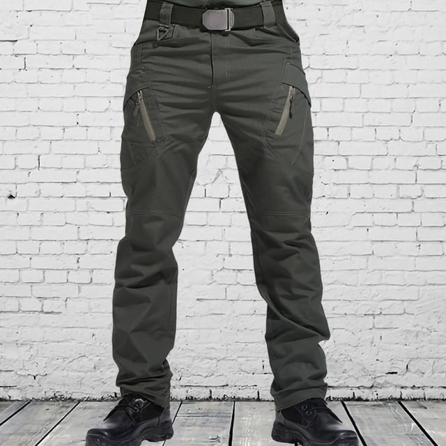 Pantalones largos para hombre, pantalones cargo con múltiples bolsillos, ropa de trabajo, pantalones de sarga para hombre con bolsillo cargo