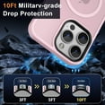 thumbnail image 4 of Strong  for iPhone 14 Pro Max Case [Compatible with Magsafe] [10FT  Grade Protective] Translucent Matte Slim Shockproof Case for iPhone 14 Pro Max 6.7"-Pink, 4 of 14