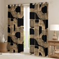 thumbnail image 2 of Feelyou Chic Minimalism Teens Curtains Pack of 2 (42x84 Each), Abstract Ombre Black Brown Curtains Blackout, Vintage Fashion Style Bedroom Curtains, Black Out Curtains Decor, 2 of 6
