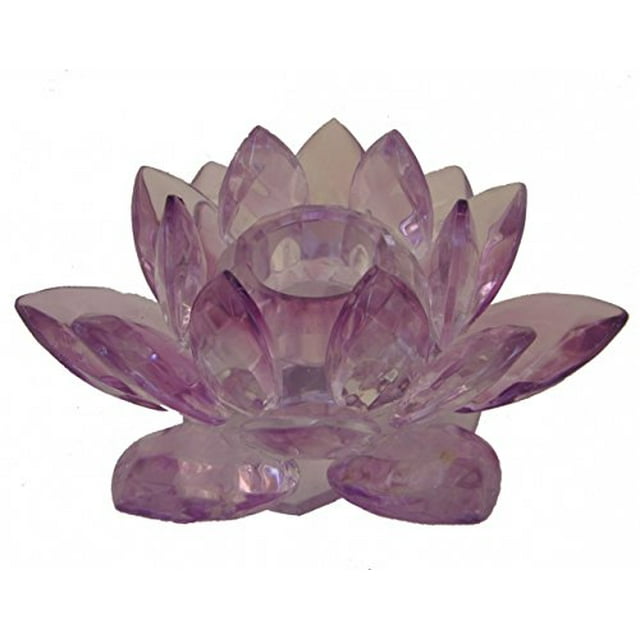 Feng Shui Import LLC 4946 Purple Crystal Lotus Candle Holder