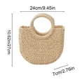 thumbnail image 3 of KOYPTL Straw Bag Beach Woven Purse for Women Crossbody Shoulder Bags Top Handle Satchel Handbag Purse Raffia Rattan Bag Holiday Birthday Gifts for Women Beige, 3 of 6