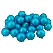 32CT MATTE TURQUISE BLUE BLAITHOPHER LOCK BALLENTS de Noël 3,25 "(80 mm)