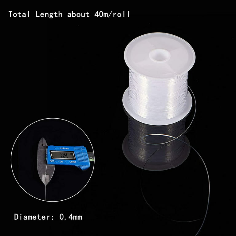0.4mm Clear Fishing Line Invisible Nylon Thread Jewelry String Wire Xmas Cord String Crystal Beading Cords for Party Decor Jewelry Bracelet Making 40