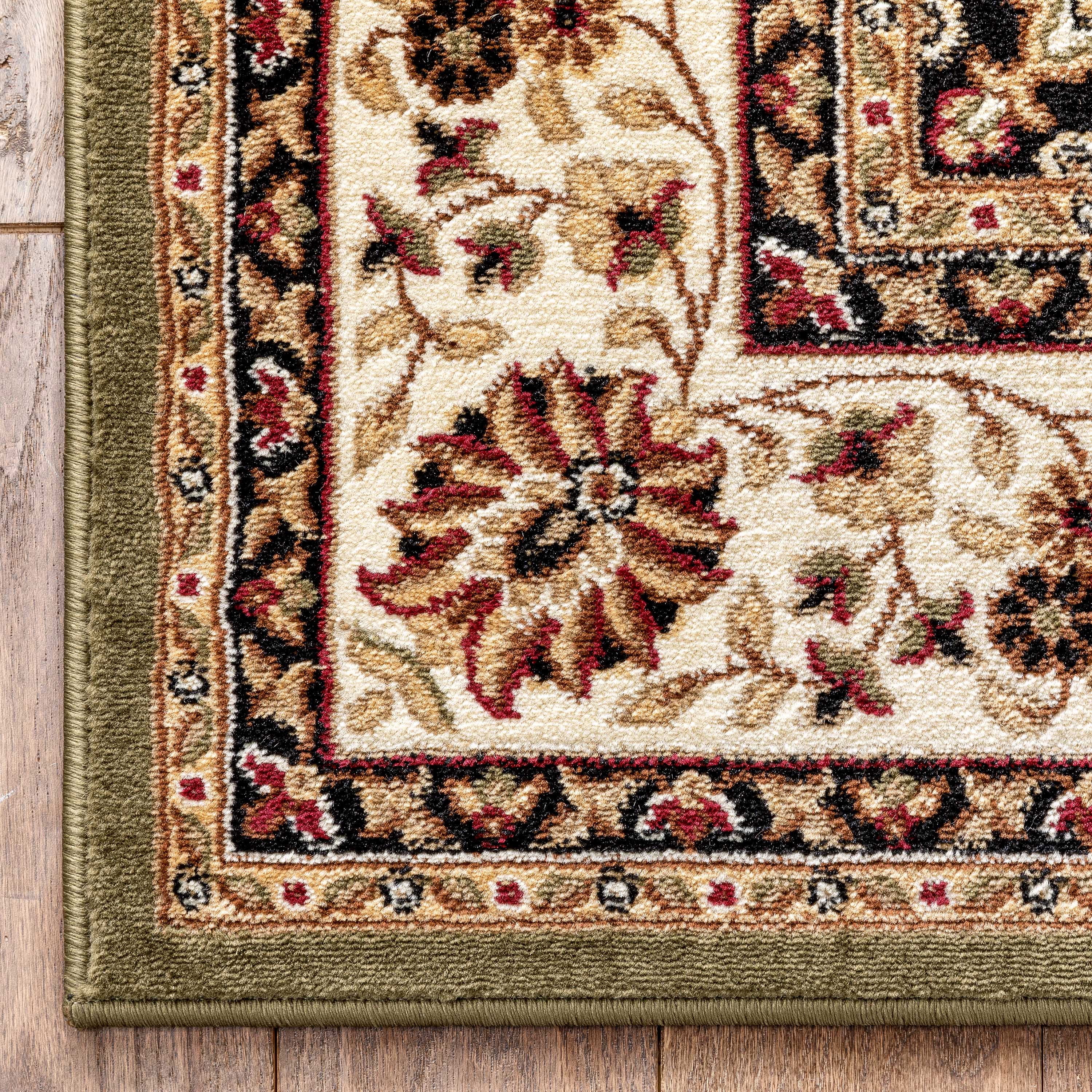 Well Woven Barclay Medallion Kashan Traditional Oriental & Persian Green 9'3" x 12'6" Area Rug