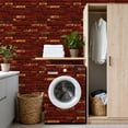 thumbnail image 4 of Peel and Stick Wallpaper Red Brick Wall Rustic Texture Warm Tones Wall Mural 17.7in x 9.8ft Self Adhesive Removable Wall Paper Renter Friendly Wallpaper for Nursery Bedroom Cabinets, 4 of 8