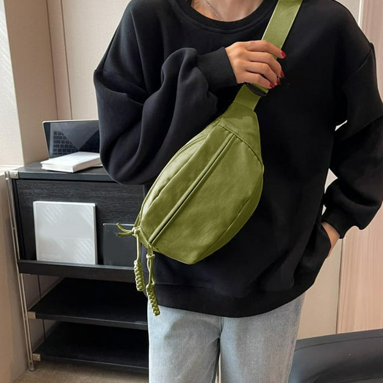 Harlier Canvas Sling Bag Stylish Crossbody Bag with Adjustable Shoulder Strap Water resistant Shoulder Bag for Men and Women Multipurpose Sling Backpack for Travel Sport Green Walmart