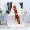 thumbnail image 4 of Christmas Alphabet Soft Flannel Fleece Blanket, Image of I Letter Designed with Colorful Ornaments Art Print, Cozy Plush for Indoor and Outdoor Use, 60" x 80", Pearl and Olive Green, by Ambesonne, 4 of 5