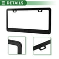 thumbnail image 4 of Unique Bargains License Plate Frame Stainless Steel Car License Plate Frame Bracket with Screws Caps 2 Hole Square Oval Hole Wide Frame Black, 4 of 6