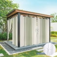 thumbnail image 4 of 2 Panels Outdoor Curtains for Patio Waterproof 54"x95" Sage Green Vintage Weatherproof Privacy Outsides Curtains, Geometric Stripes Simple Lines Grommet Thermal Drapes for Cabana Porch Pergola, 4 of 8