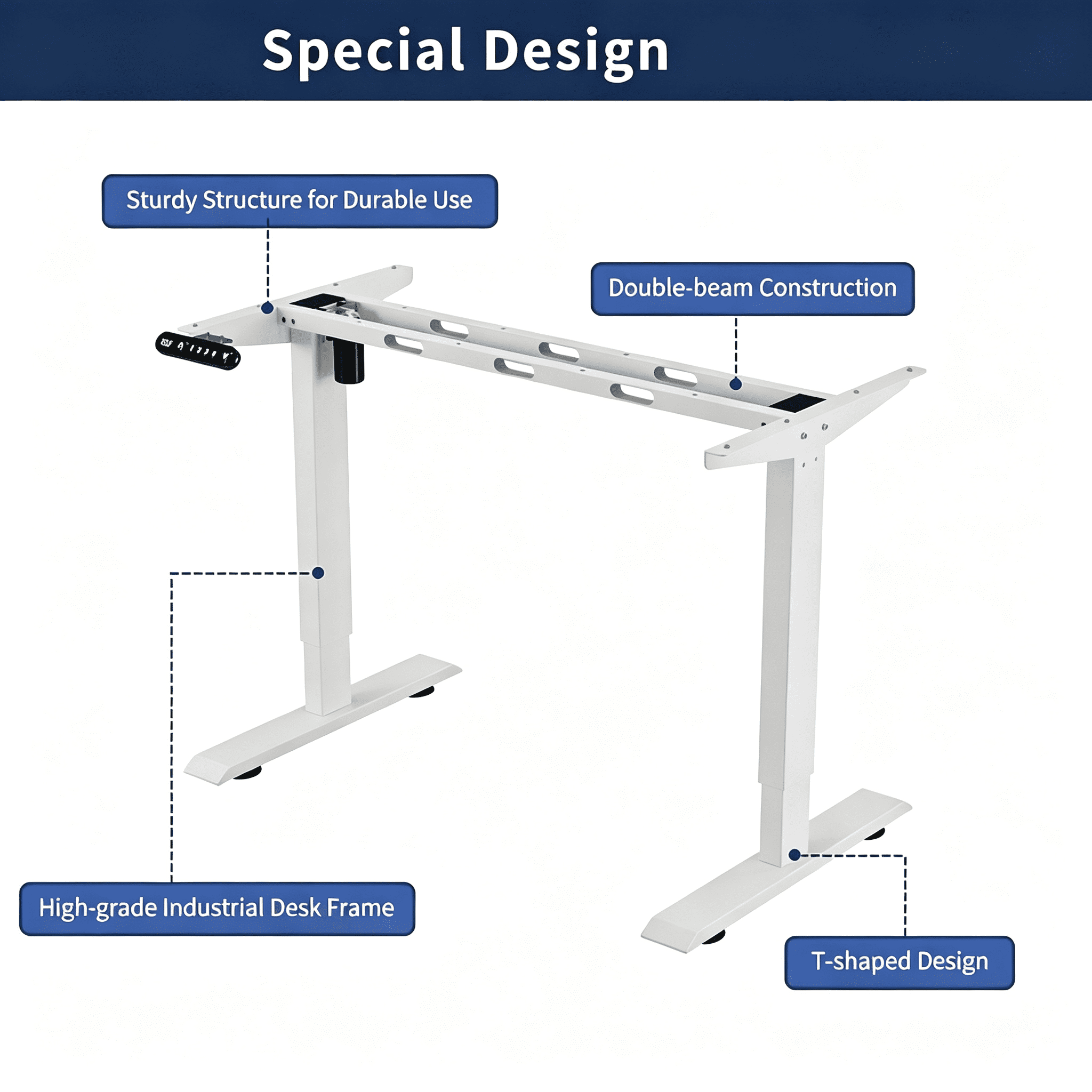Astoutdoor 55x24 in Light Oak Electric Standing Desk Height Adjustable for Home Office