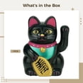 thumbnail image 5 of Black Lucky Cat Figurine, 6 in Plastic Maneki Neko, Cat Statues Home Decor, Wealth and Prosperity Symbol, Ideal Cat Decorations for Special Occasions, 5 of 5
