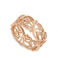 thumbnail image 4 of CHOOSE YOUR COLOR Rose Gold-Tone Filigree White CZ Wide Ring .925 Sterling Silver Band Female Size 6, 4 of 4