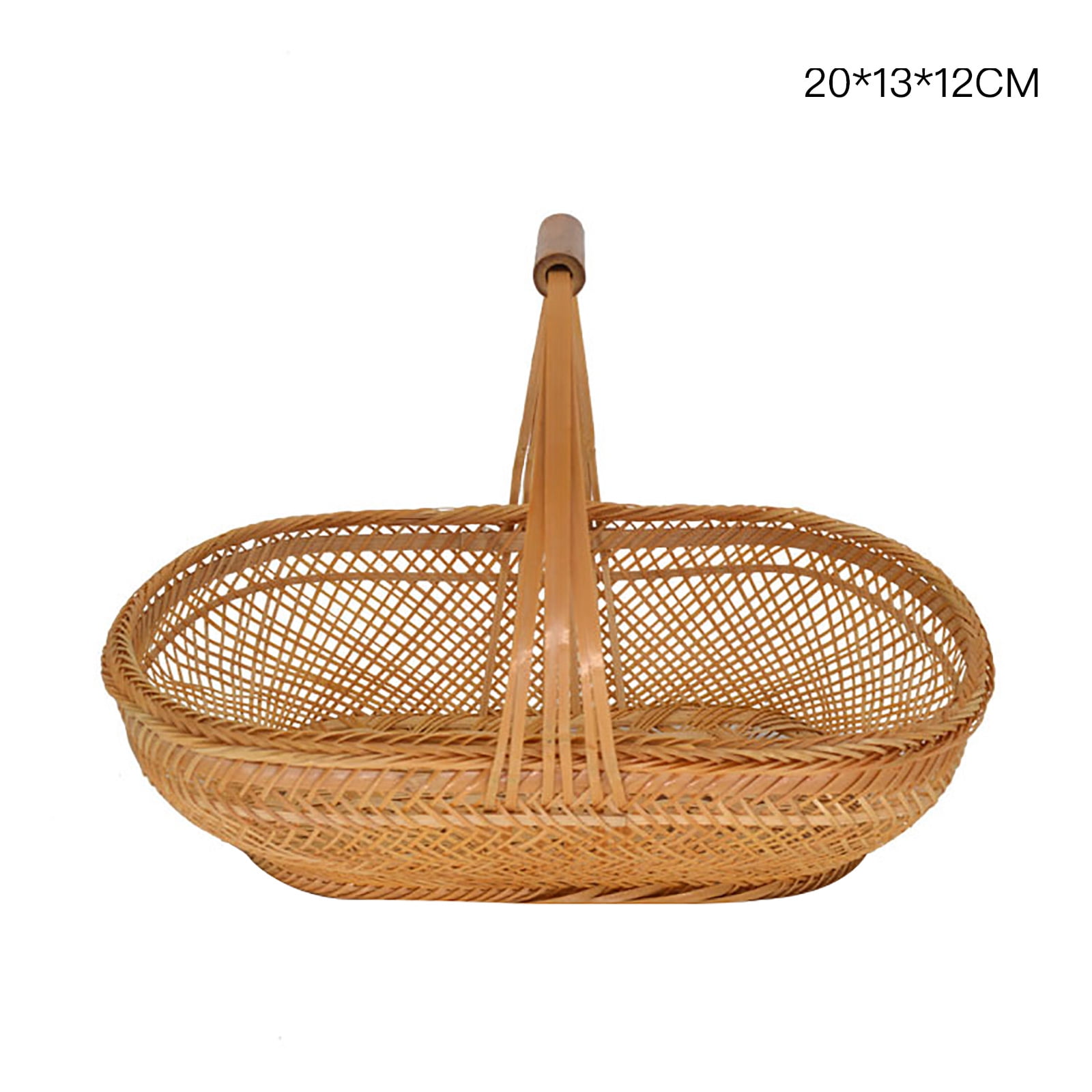 Bamboo Wicker Round Thai for Fruit Egg Basket Cooking Utensils Home Decor 1 pc 