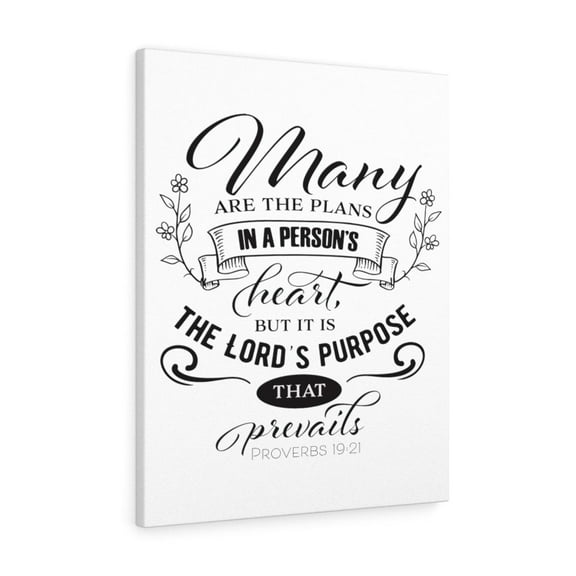 Scripture Walls The Lord's Purpose Proverbs 19:21 Bible Verse Canvas Christian Wall Art Ready to Hang Unframed