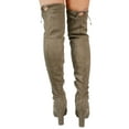 thumbnail image 3 of Women's Over The Knee High Block Chunky Heel Thigh Heel Faux Suede Boots, 3 of 3