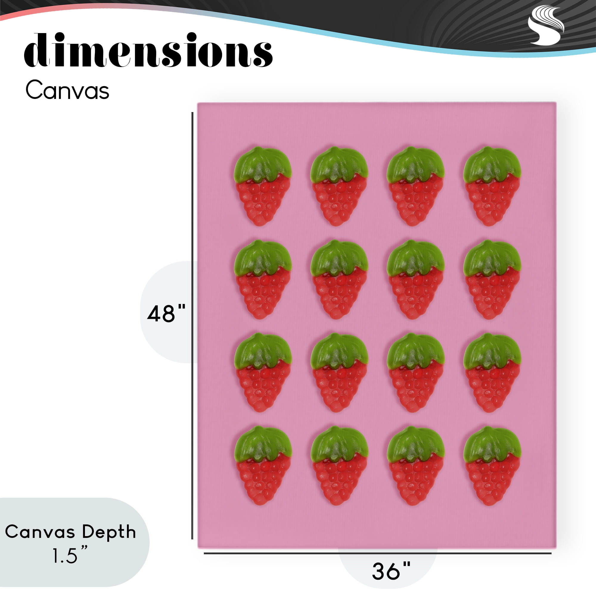 Stupell Industries Gummy Strawberry Candy Pattern Canvas Wall Art, design by LISH Creative