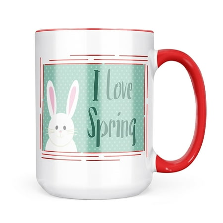 

Neonblond I Love Spring Cute Easter Bunny with Polka-dots Mug gift for Coffee Tea lovers