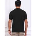 thumbnail image 3 of DARING DIVA Men's Houndstooth Summer Short Sleeve Casual Knit Polo Shirt XL Black White, 3 of 7