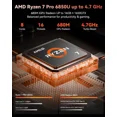 thumbnail image 4 of 15.6" Light-Gaming-Laptop, 8 Cores AMD Ryzen 7 Pro 6850U 32GB LPDDR5 RAM 1TB SSD (Beat i7-1360P Up to 4.7GHz) AMD Radeon 680M GPU IPS FHD Computer with 100W Type-C Backlit Keyboard Fingerprint, 4 of 9