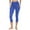 Blue, variant on Women's Yoga Fitness Capri Leggings with Booty Lifting High Waist Slim Fit Moisture Wicking Side Pockets for Workout Running Gym Athletic