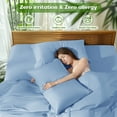 thumbnail image 3 of Sonoro Kate Luxury Cooling Bamboo Bed Sheet Set - Deep Pockets - 3 Piece, Twin XL, Lake Blue, 3 of 6