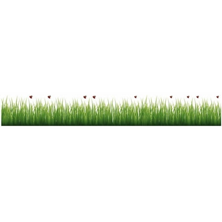 Jelly Bugs Border - Grass And Ladybugs Roll Stickers