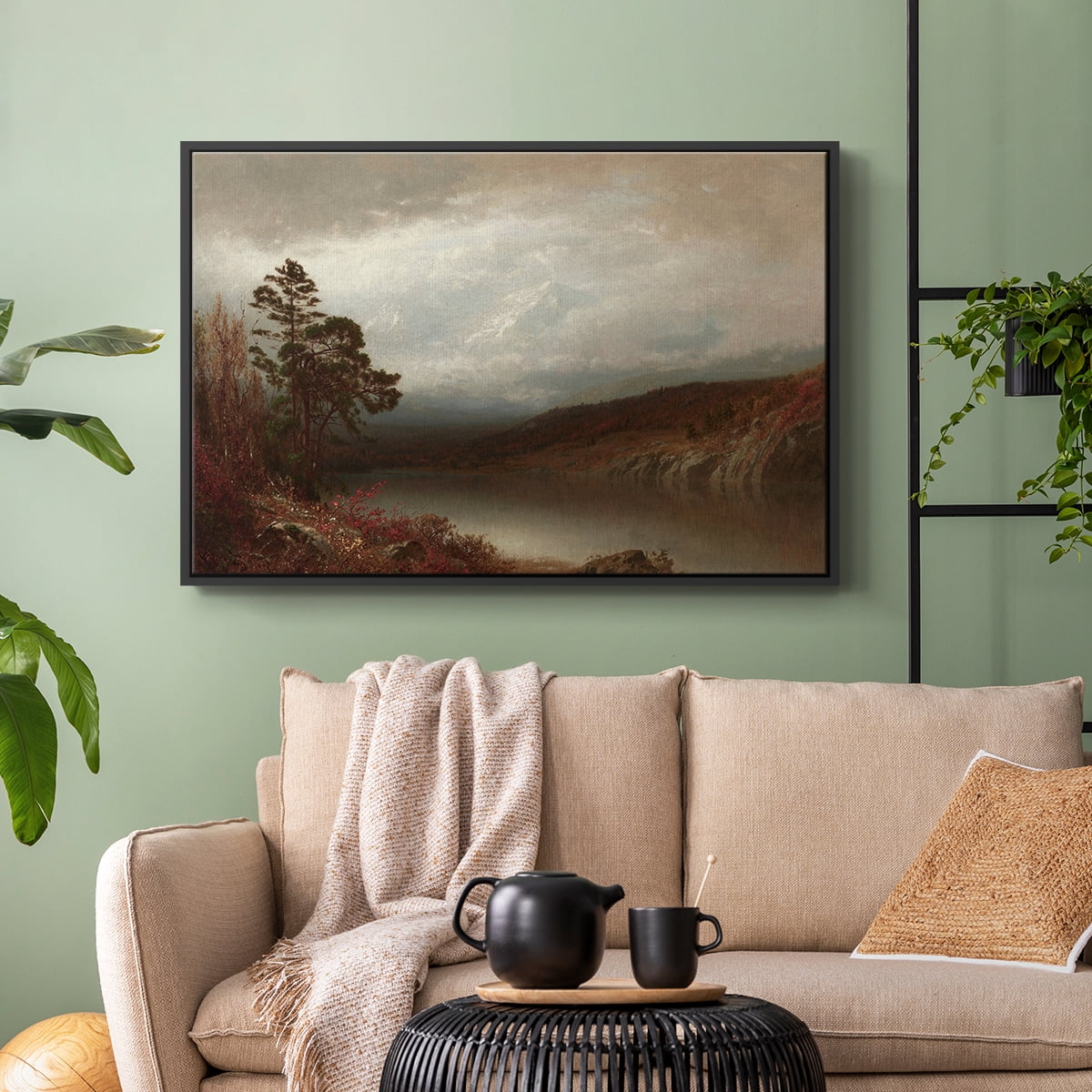 Vintage Landscape-CCCXVIII By Wexford Home Framed in Black Wood Gallery Wrapped Canvas 17 in. x 25 in.