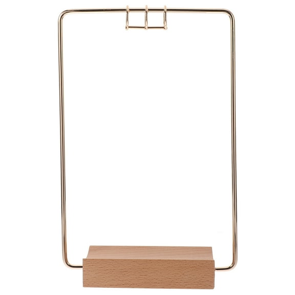 LOLIPPYY Golden Iron Flip Calendar Display Stand for Easy Page Flipping and Home Office Decor   Size: Not specified