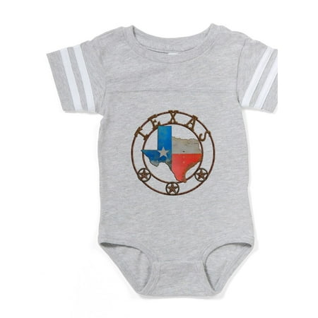 

CafePress - Texas Wrought Iron Barn Art - Cute Infant Baby Football Bodysuit