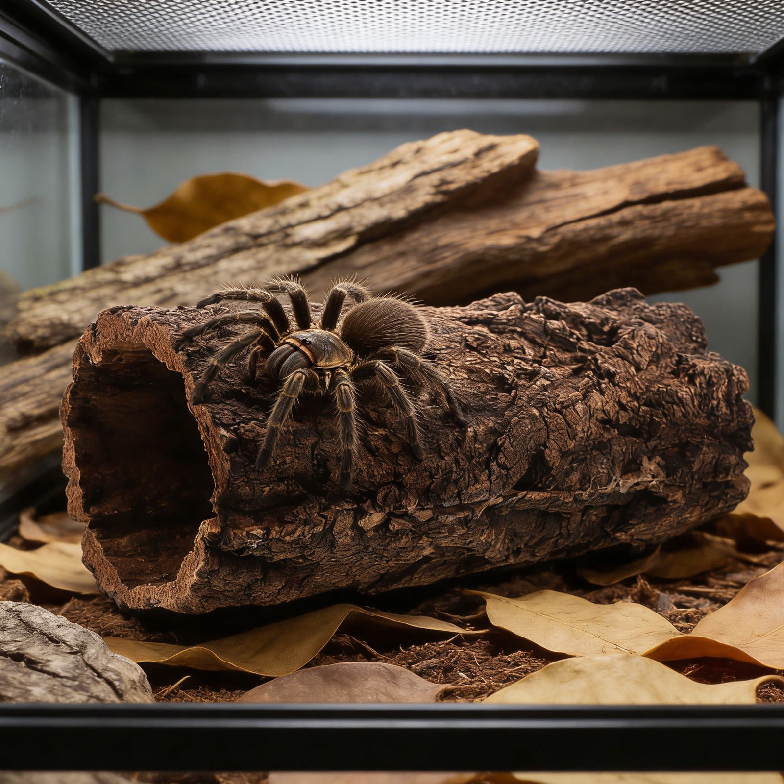 LOLIPPYY Coffee Colored Simulation Tree Reptile Hide Cave for Bearded Dragon Gecko and Turtle Tank Decor