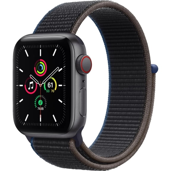 Pre-Owned Apple Watch SE GPS   Cellular, 40mm Aluminum Case with Charcoal Sport Loop - Space Gray (Fair)