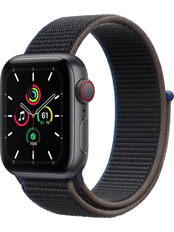 Restored Apple Watch SE GPS + Cellular, 40mm Space Gray Aluminum Case with Charcoal Sport Loop (Refurbished)
