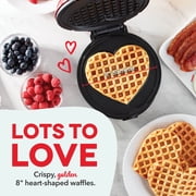 Dash Express Full Size Heart Waffle Maker - Make Quick Heart-Shaped Waffles & Treats, Red