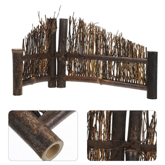 Hemoton Mini Garden Fence Micro Landscape Miniature Fence For Bonsai Small Picket Fence For Fairy Garden Dollhouse Diy Craft Decoration 20cm