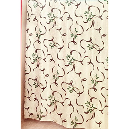 Lenox Holiday Nouveau Ribbon Fabric Shower Curtain 72 X 72 Inch