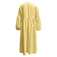 thumbnail image 5 of Women's Boho Deep V Neck Maxi Dress, Lantern Sleeve Loose Flowy Swing Dress, Solid Casual Vacation Beach Cover Up Dress for Summer Outfits Yellow XL(XL), 5 of 7