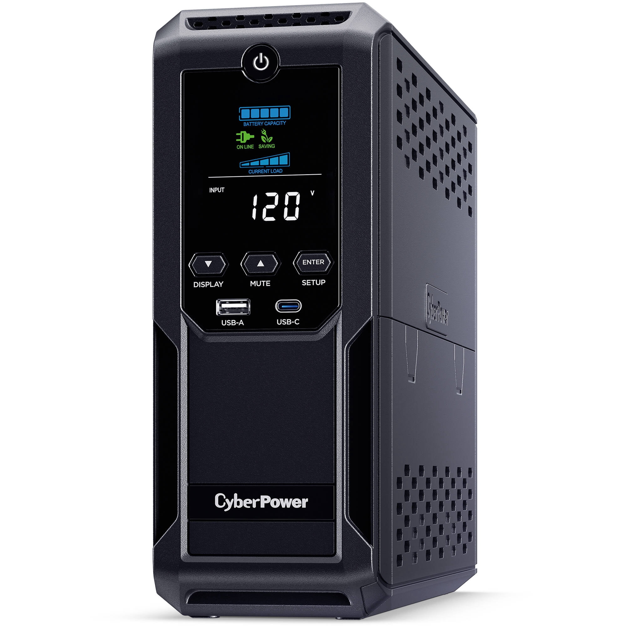 Restored CyberPower CP1500AVRLCD3-R 1500VA/900W, 12 Outlets, 2 USB Ports, AVR, Intelligent LCD Mini Tower UPS System, Black (Refurbished)