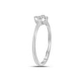 thumbnail image 3 of Solid 925 Sterling Silver Round Diamond Simple Square Cluster Engagement Wedding Anniversary Ring Band .01 Ct. - Size 5, 3 of 5