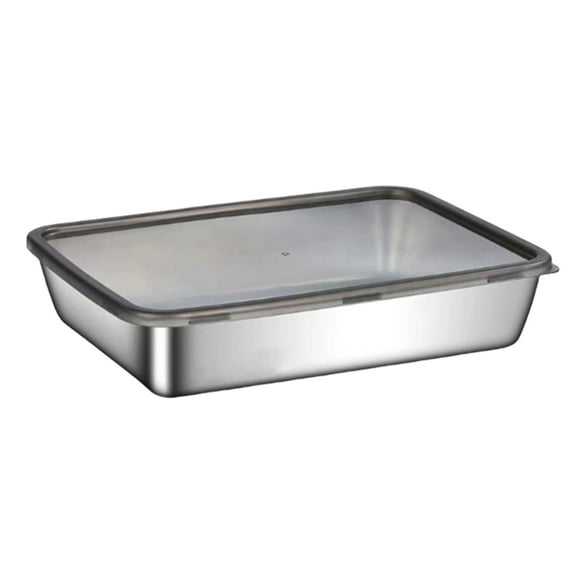 lixuesong Stainless Steel Grilling Prep and Serve Tray,BBQ Platter,Grilling Tray for Cooked and Raws Meat Fridge Food Storage Tray