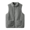 thumbnail image 3 of NAISIBABY Girls Fleece Vest,Zip-Up Mock Neck Stand Collar Sleeveless Jacket Warm Outerwear with Pockets Size 14, 3 of 8