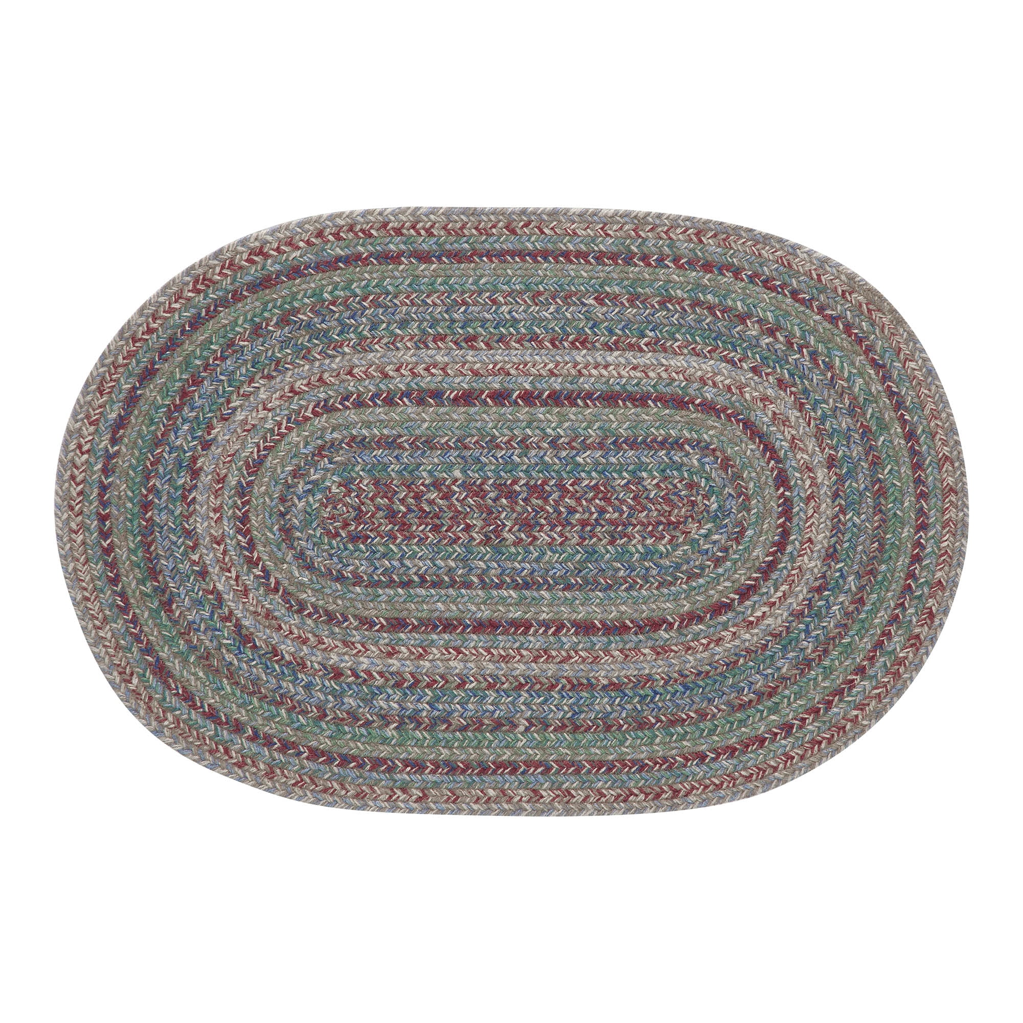 VHC Brands Multi Jute Rug Oval w/Pad 20x30