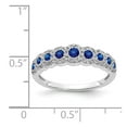 thumbnail image 3 of 14K White Gold Ring Band Gemstone Sapphire Round Blue Diamond, 3 of 3