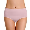 thumbnail image 2 of Women Leak Proof Incontinence Underwear Washable Absorbent Mid Waist Panties Postpartum Bladder Control Briefs Pink XXXXL, 2 of 9